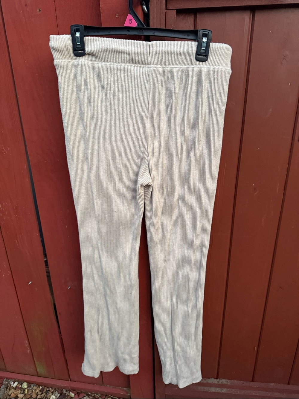 Universal Thread Cream Ribbed Knit Drawstring Joggers - Picture 2 of 3